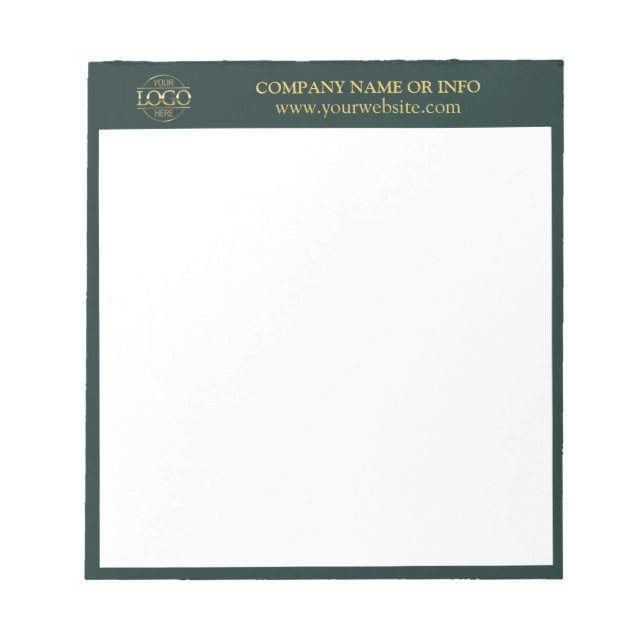Custom Business Logo Green Branded Promotional Notepad (Front)