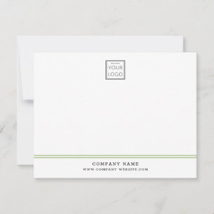 Custom Business Logo Green Line Company Name Note  Card