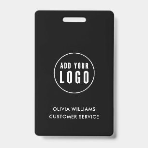  Custom Business Logo ID   Modern Black Employee   Badge