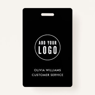 Custom Business Logo ID Modern Black Employee ID Badge
