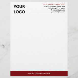 Custom Business Logo Info Letterhead - Your Colour