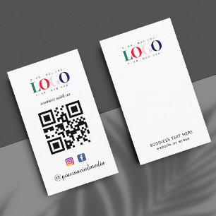 Custom Business Logo Instagram Facebook QR Code Card
