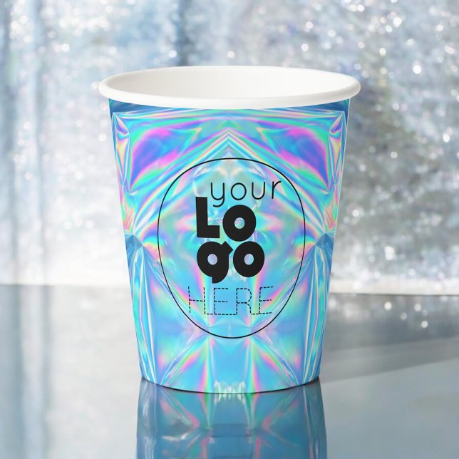 Custom Business Logo Iridescent Holo Party Cups (Creator Uploaded)