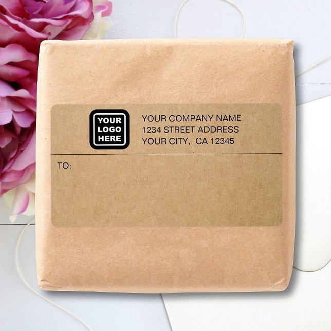 Custom Business Logo Kraft Style Shipping Labels (Creator Uploaded)