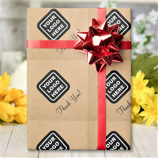 Custom Business Logo Kraft Style Thank You Wrapping Paper