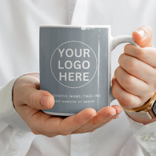 Custom Business Logo l Promotional Dusty Blue Coffee Mug