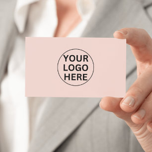Custom Business Logo l Simple Clean Blush Pink Business Card