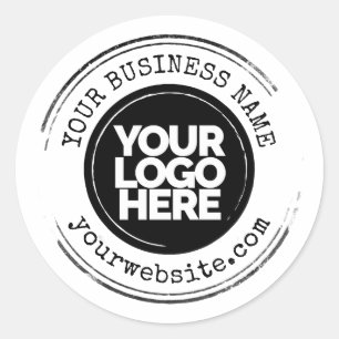 Custom Business Logo Large Grunge Classic Round Sticker