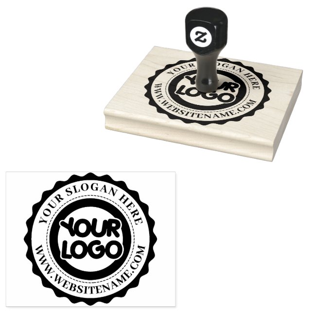 Custom Business Logo Large Rubber Stamp (Stamped)