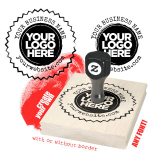 Custom Business Logo Large Rustic Rubber Stamp