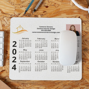 Custom Business Logo Marketing 2024 Calendar Mouse Pad