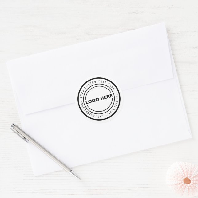 Custom BUSINESS LOGO marketing material Classic Round Sticker (Envelope)