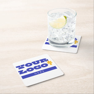 Custom Business Logo Merch Employee Staff Square Paper Coaster