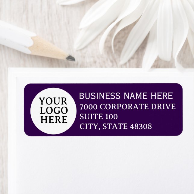Custom Business logo Minimal Mono Return Address Label (Insitu)