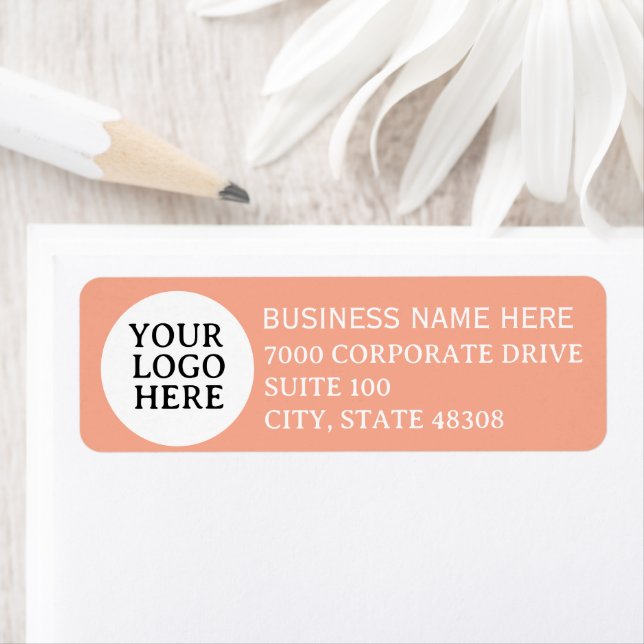 Custom Business logo Minimal Mono Return Address Label (Insitu)