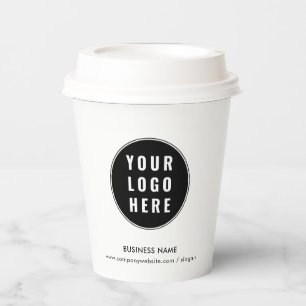 Custom Business Logo Minimalist Company Website Paper Cups