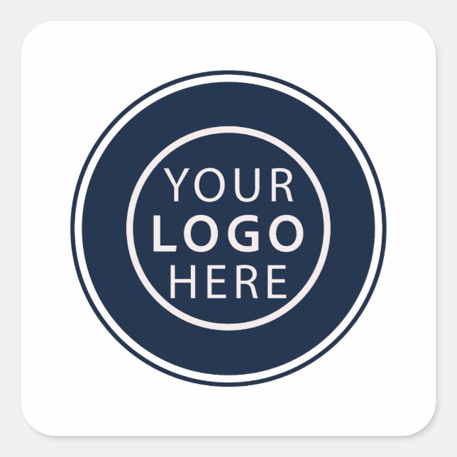 Custom Business Logo Minimalist Custom Square Sticker (Front)