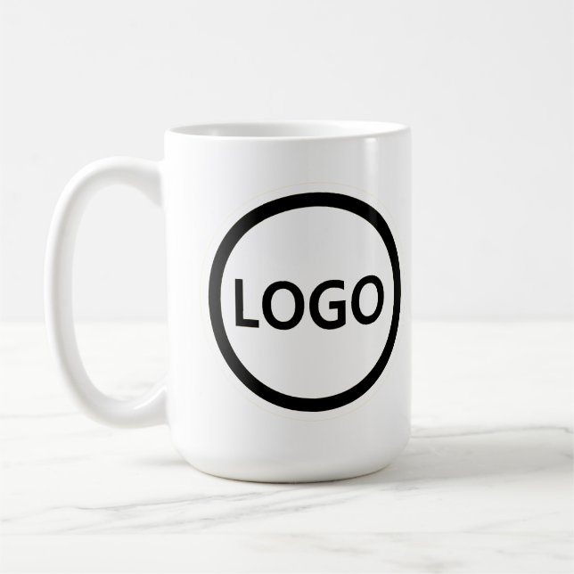 Custom Business Logo Modern Branded Coffee Mug (Left)