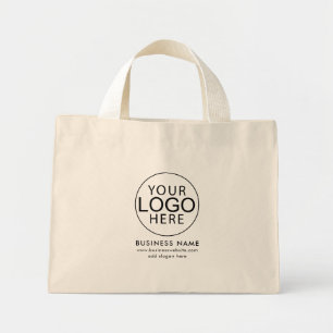 Custom Business Logo Modern Corporate Giveaway Mini Tote Bag