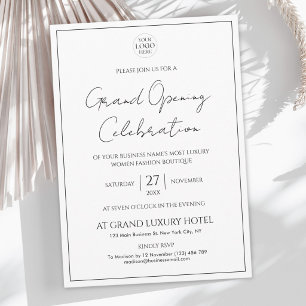 Custom Business Logo Modern Elegant Grand Opening Invitation