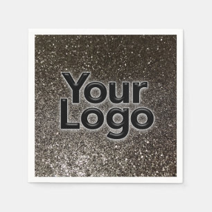 Custom Business Logo Modern Fun Glitter Party Napkin