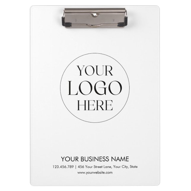 Custom Business Logo Modern Minimalist Promotional Clipboard (Front)