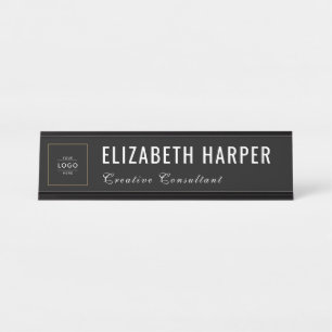 Custom Business Logo Modern Professional Desk Name Plate