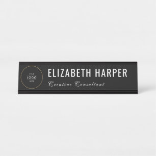 Custom Business Logo Modern Professional Desk Name Plate