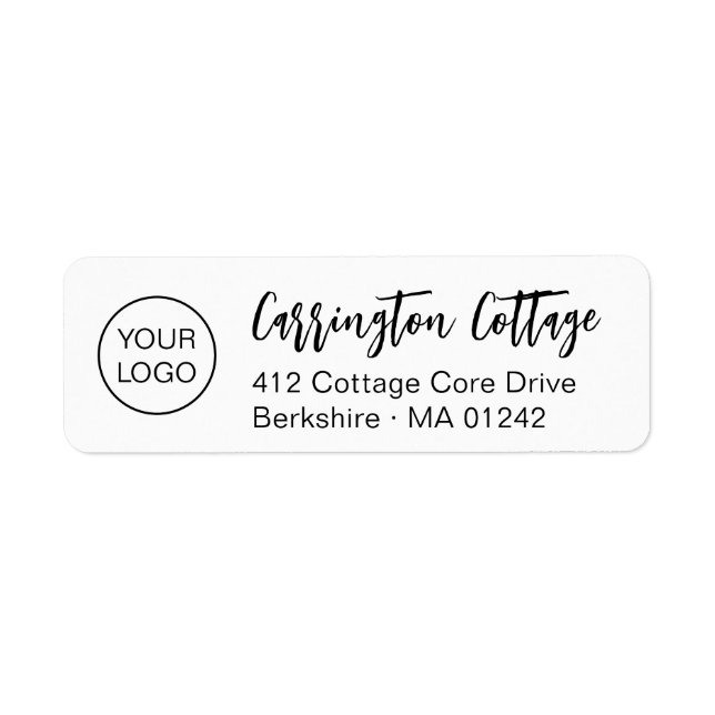 Custom Business Logo Modern Script. Return Address Label (Front)