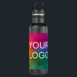 Custom Business Logo Modern Top Best Template 710 Ml Water Bottle<br><div class="desc">Custom Upload Image Photo Business Company Logo or Image,  Photo,  Add Text Trendy Modern Elegant Template 24 oz Stainless Steel Black Water Bottle.</div>