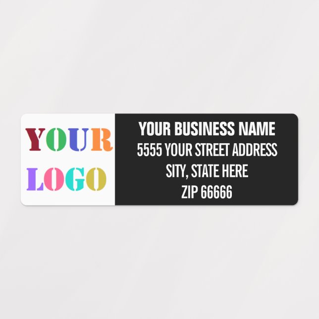 Custom Business Logo Name Address Company Labels (Design 1)