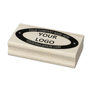 Custom Business Logo Name Info Oval Rubber Stamp