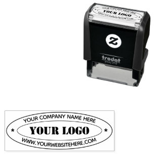 Custom Business Logo Name Info Oval Stamp