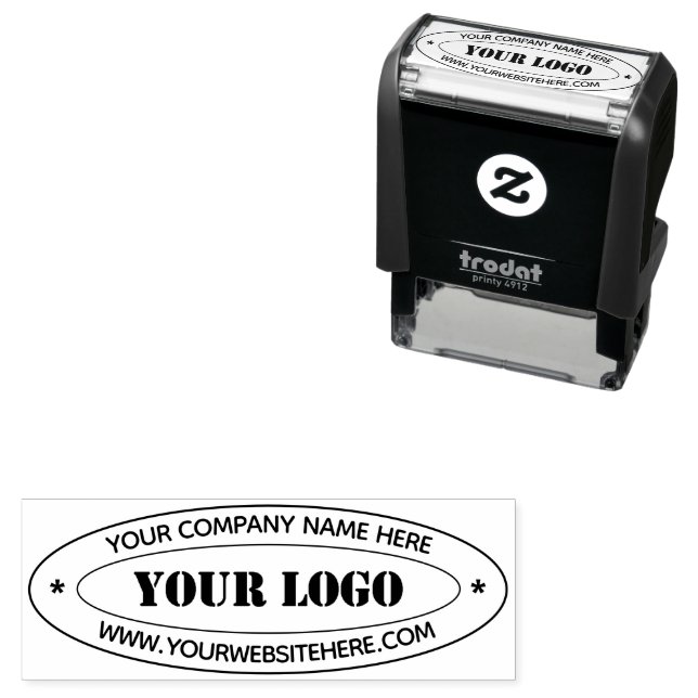 Custom Business Logo Name Info Oval Stamp (In Situ)