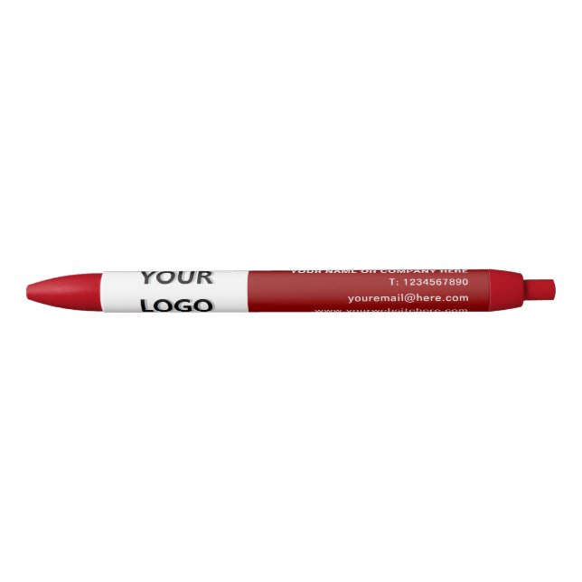 Custom Business Logo Name Info Pen - Your Colours (Front)