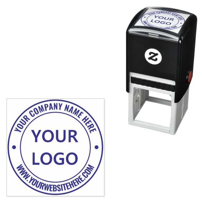 Custom Business Logo Name Info Round Stamp Example (In Situ)