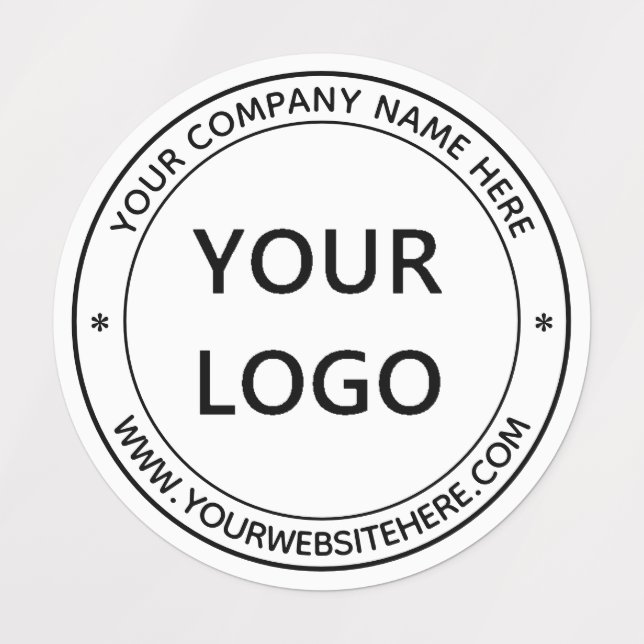 Custom Business Logo Name Info Stamp Labels (Design 1)