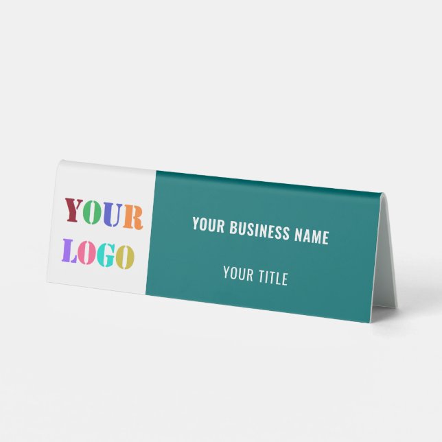 Custom Business Logo Name Info Table Tent Sign (Back)