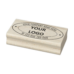 Custom Business Logo Name Phone Oval Rubber Stamp