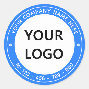 Custom Business Logo Name Phone Stickers Template