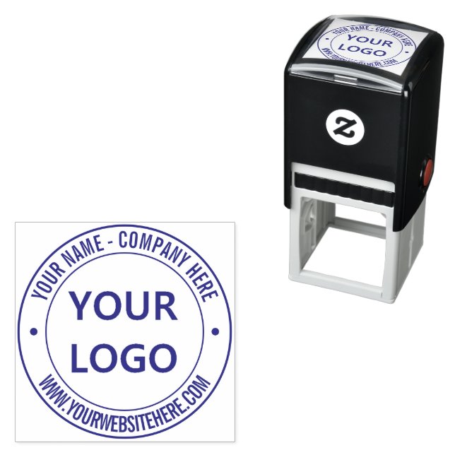 Custom Business Logo Name Website Info Round Stamp (In Situ)