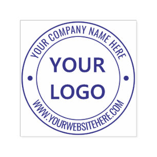 Custom Business Logo Name Website Round Stamp