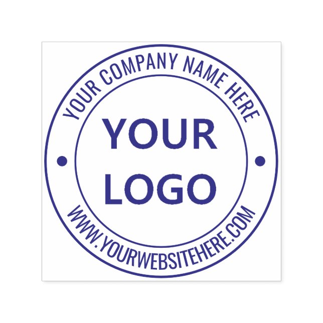 Custom Business Logo Name Website Round Stamp (Design)