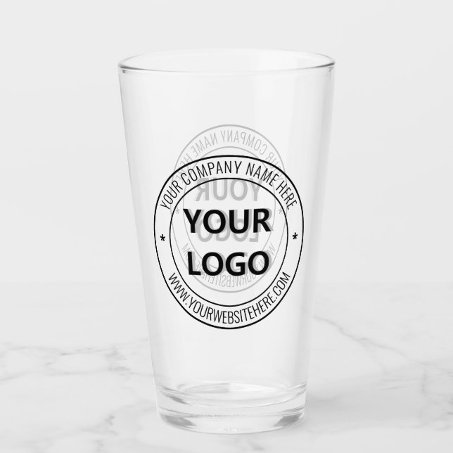 Custom Business Logo Name Website Stamp Glass (Front)