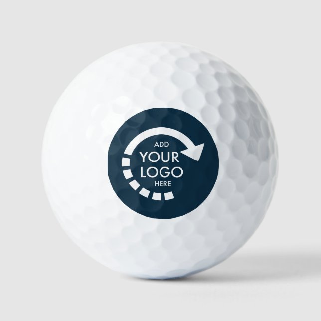 Custom Business Logo | Navy Blue Golf Balls (Front)