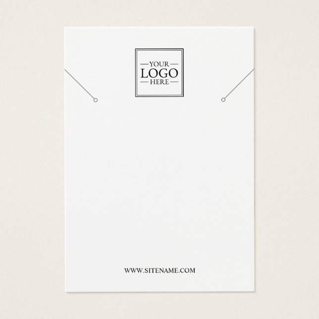 Custom Business Logo Necklace Display Cards (Front)
