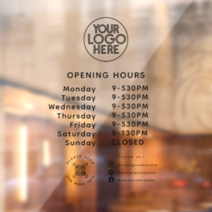 Custom Business Logo Opening Times QR Code Socials