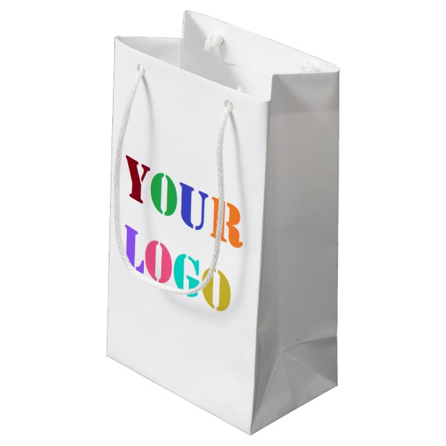 Custom Business Logo or Photo Gift Bag Promotional (Back Angled)