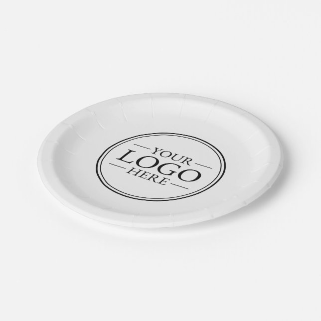 Custom Business Logo Paper Plate (Angled)