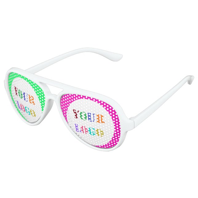 Custom Business Logo Party Sunglasses Your Colours (Angled)